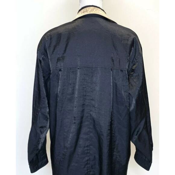 Braetan Bt2 women Black Gold Collar Rain Windbreaker Jacket Coat sz small - Picture 10 of 12